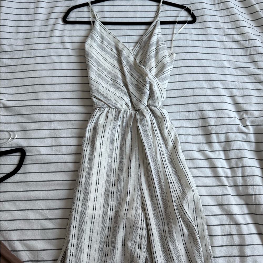 Striped White Jumpsuit